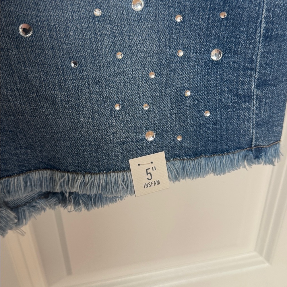 Denim Shorts with Sparkles - Picture 2 of 4